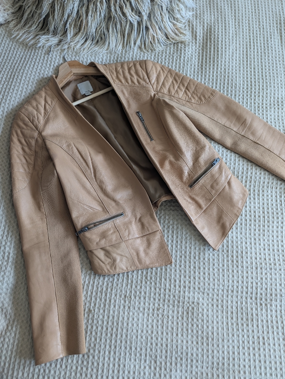 Halogen Soft Genuine Leather Jacket